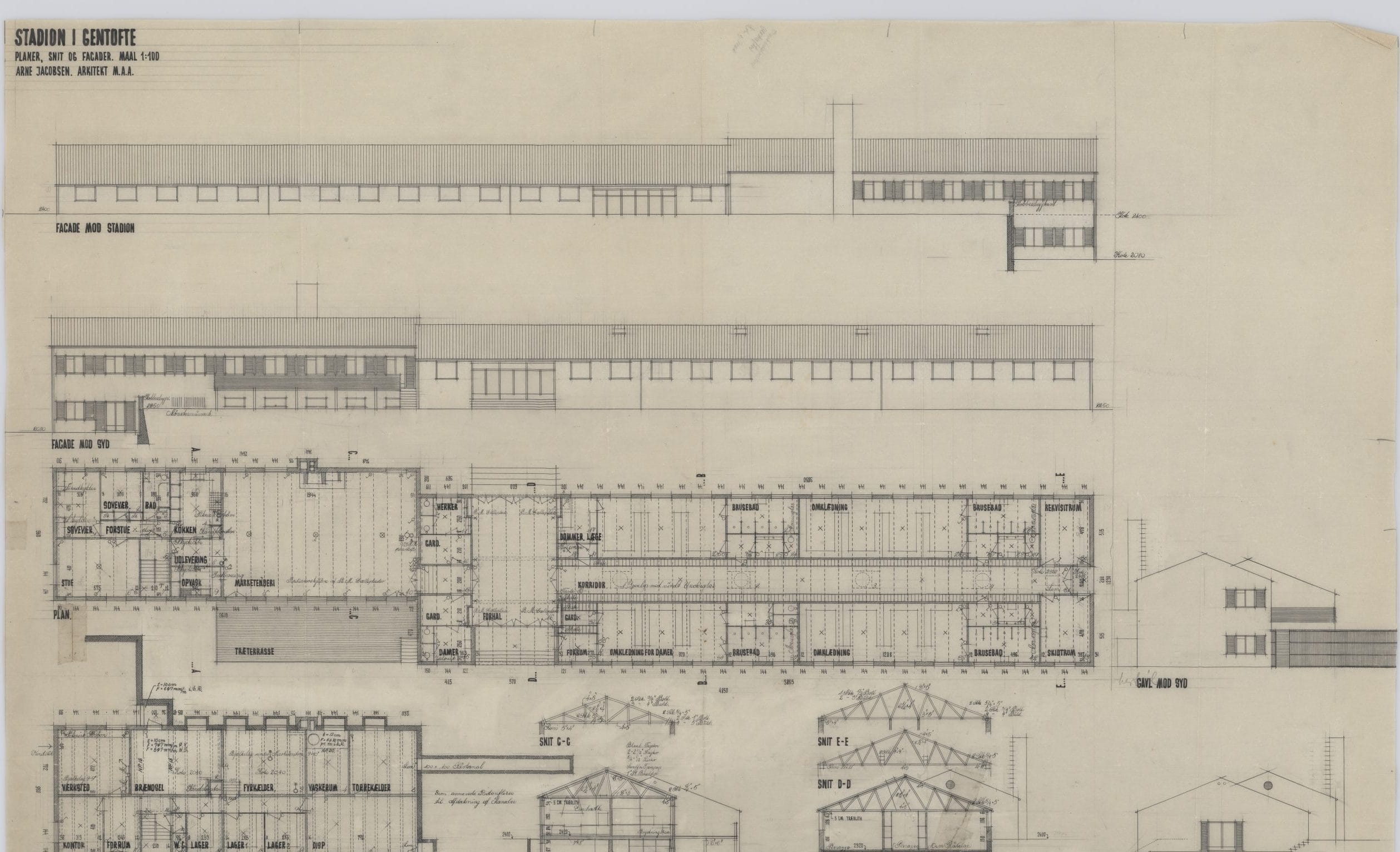 Arne Jacobsens klubhus ved Gentofte Stadion